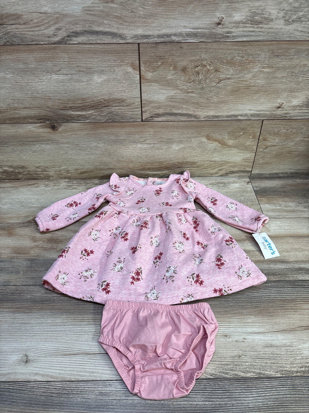 NEW Carter's 2pc Sweatshirt Dress & Bloomers Set Pink sz 12m