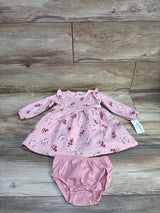 NEW Carter's 2pc Sweatshirt Dress & Bloomers Set Pink sz 12m