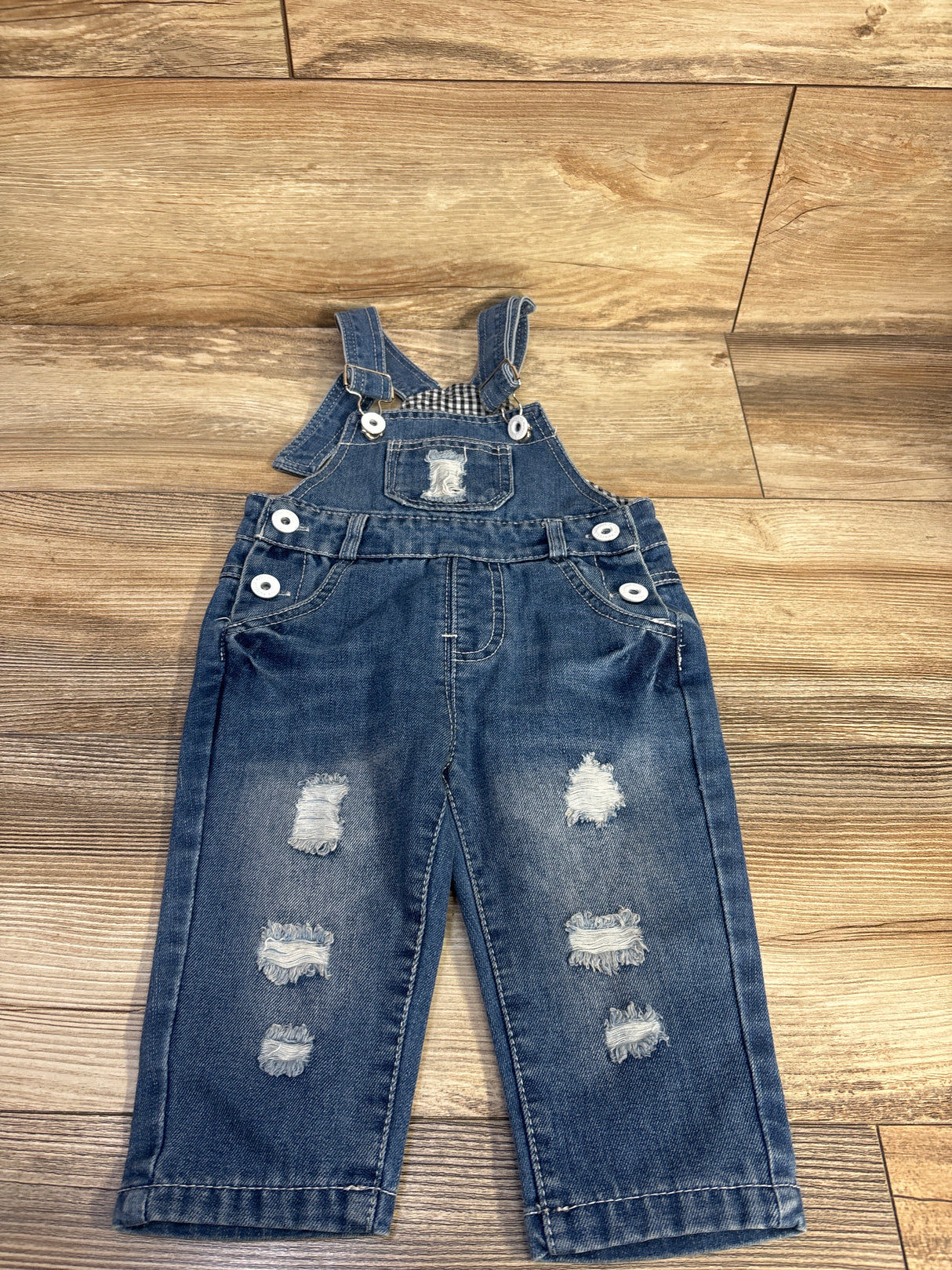 Kidscool Space Distressed Denim Overalls Blue sz 12-18m