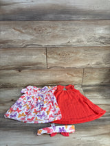 Just Lizzy 3pc Butterfly Dress, Knit Dress, & Headband Set Pink sz 12m