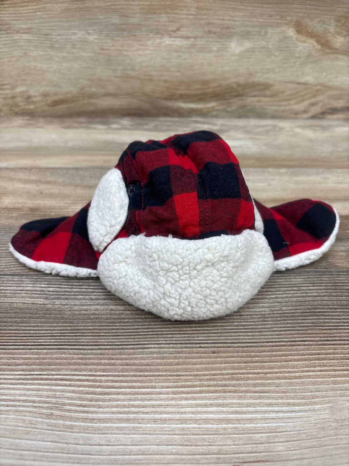 Carter's Sherpa Lined Buffalo Plaid Trapper Hat Red sz 0-3m