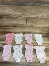 Gerber 8pk Crown & Heart Print Bodysuits White sz Preemie