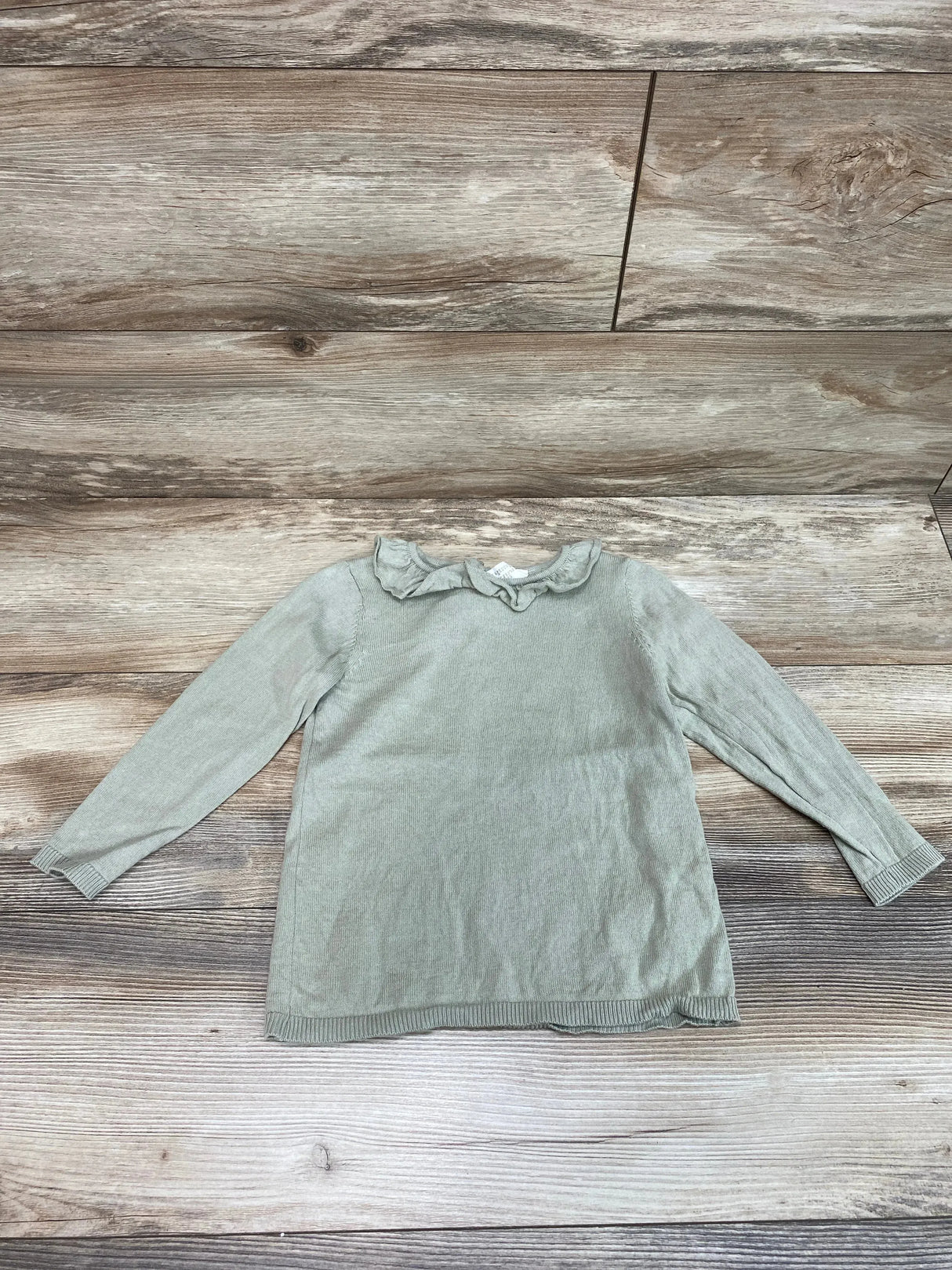 H&M Ruffle Collared Sweater Green sz 2T