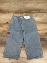 NEW Oshkosh Wide Leg Striped Drawstring Pants Blue sz 18m