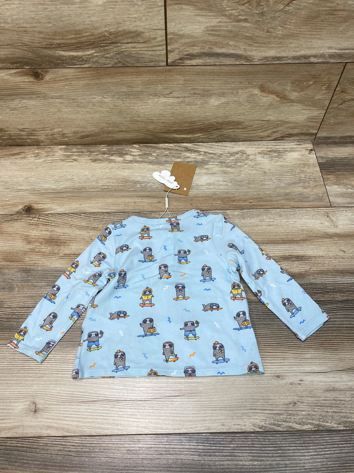 NEW Angel Dear Skater Sloth Blue Top sz 12-18m