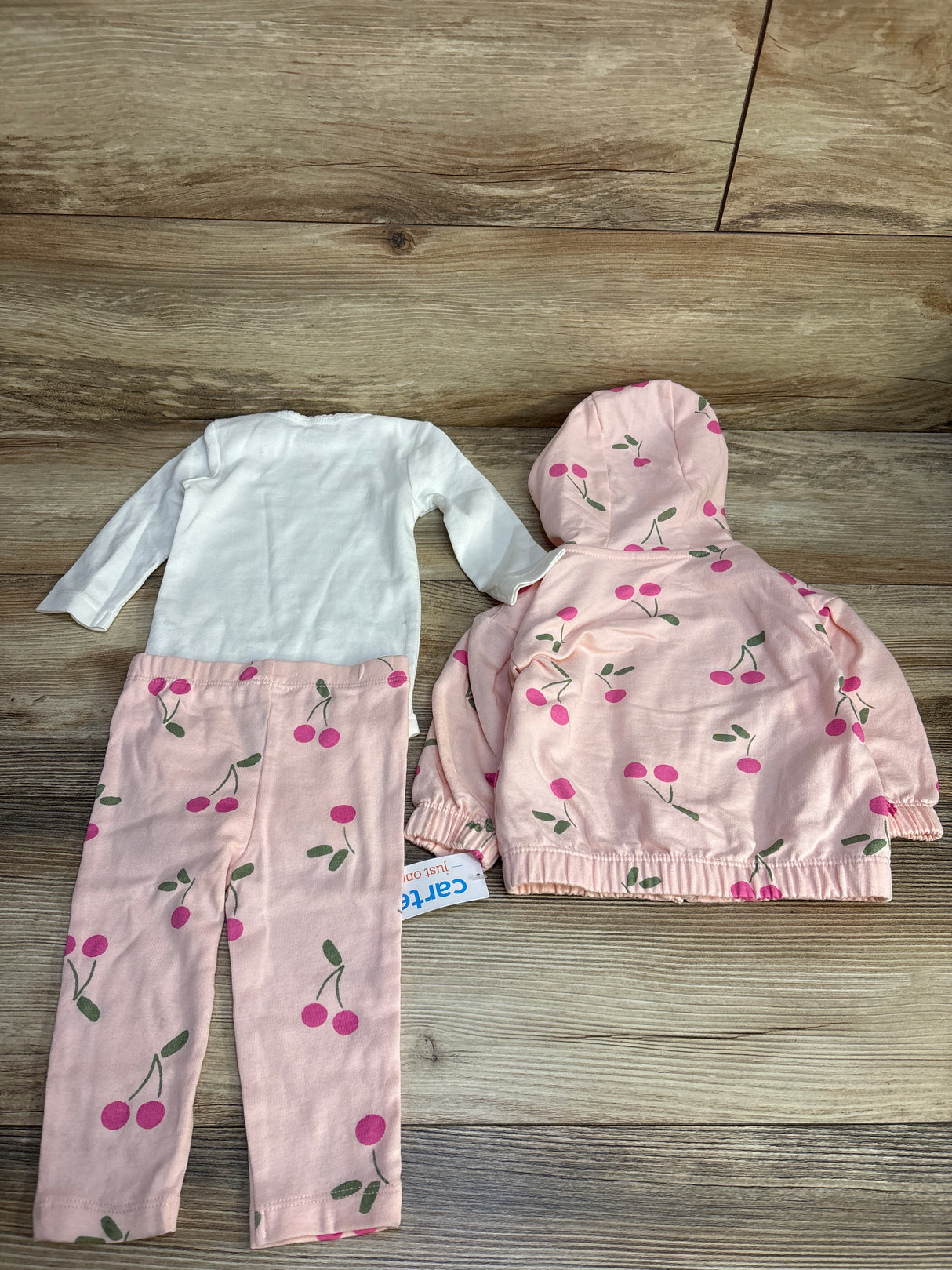 NEW Just One You 3pc Cherry Bodysuit Set Pink sz 6m