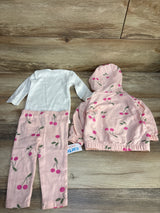 NEW Just One You 3pc Cherry Bodysuit Set Pink sz 6m