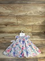 NEW Baby Starters 2pc Floral Bodysuit Dress & Headband Set Lilac sz 12m