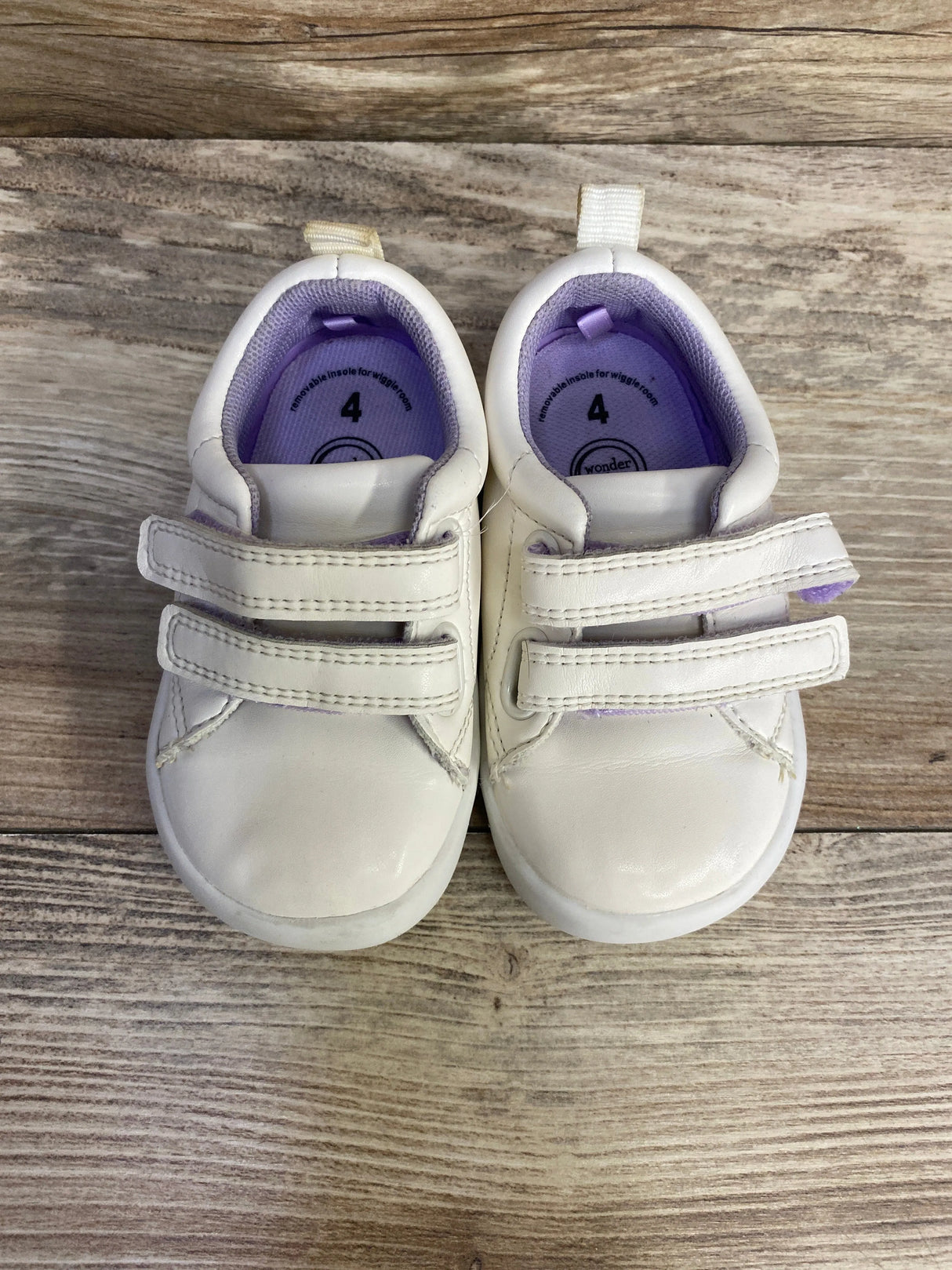 Wonder Nation Faux Leather White Sneakers sz 4c