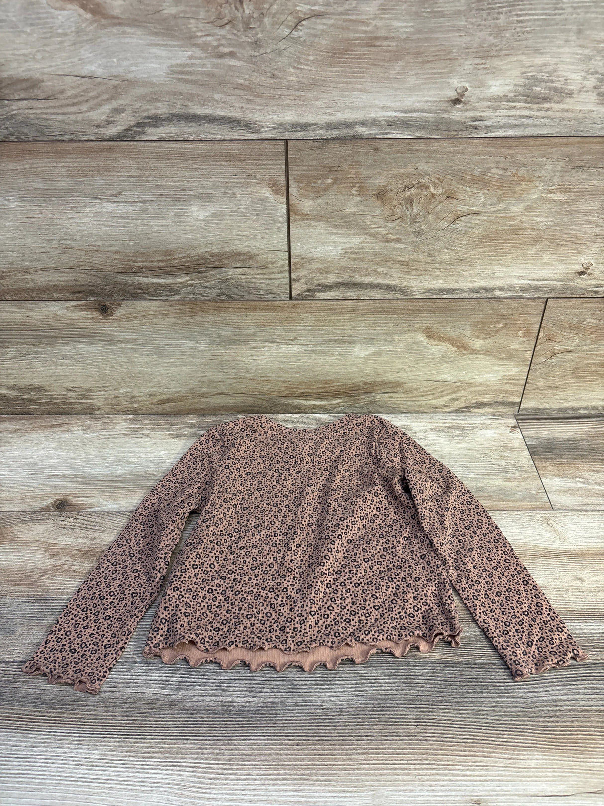 Cat & Jack Ribbed Long Sleeve Leopard Shirt Brown sz 4T