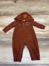 Carter's Waffle Knit Gobble Gobble Gobble Hooded Coverall Brown sz 3m