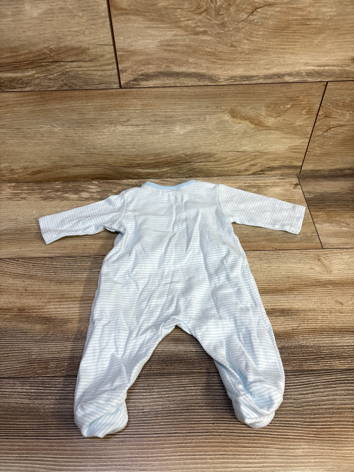 Little Me Side Snap Striped Sleeper Blue sz Newborn