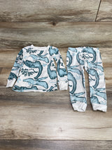 Just One You 2pc Dino Pajama Set White sz 2T