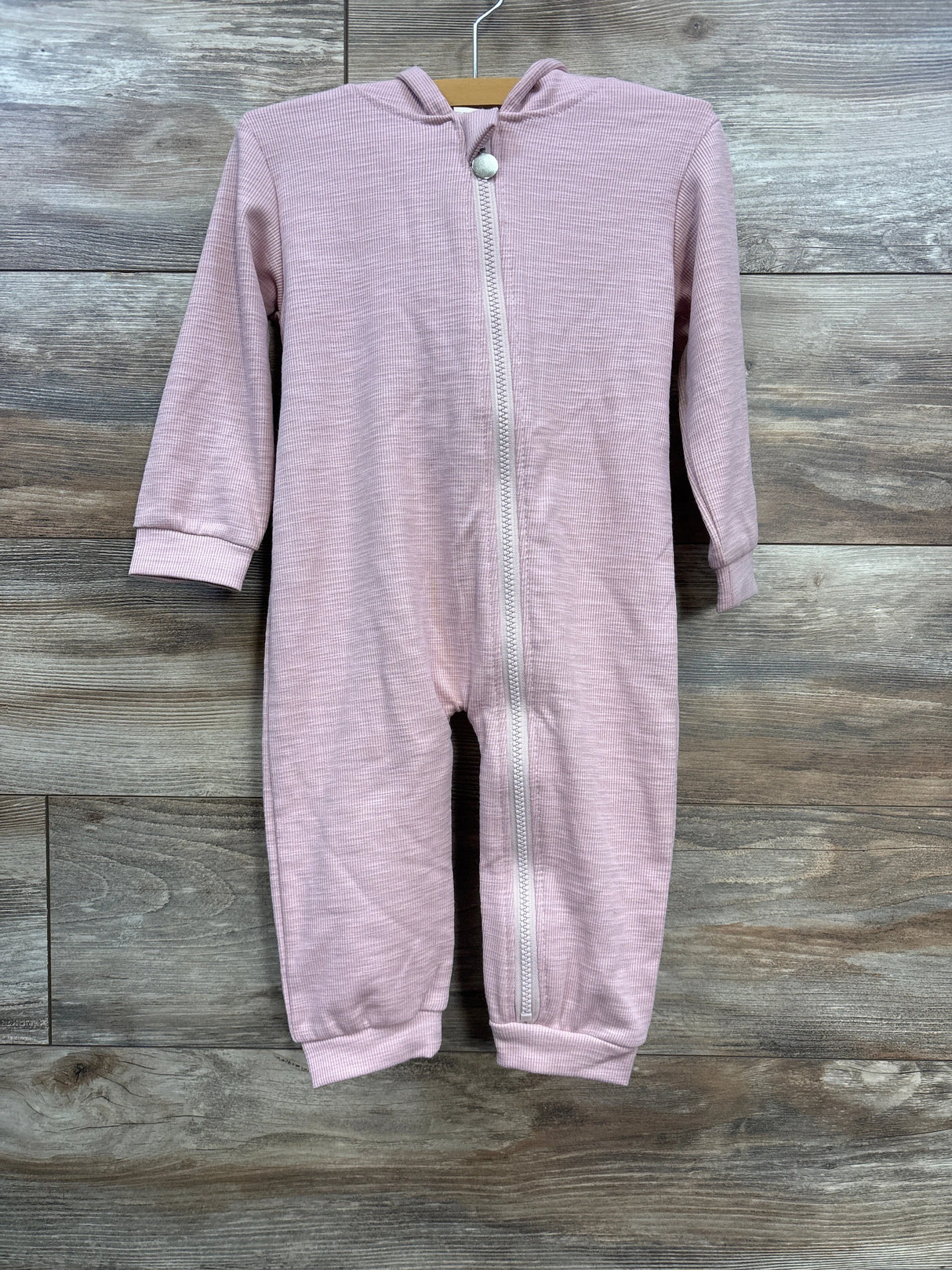Kids Tales Hooded Textured Coverall Pink 12-18m