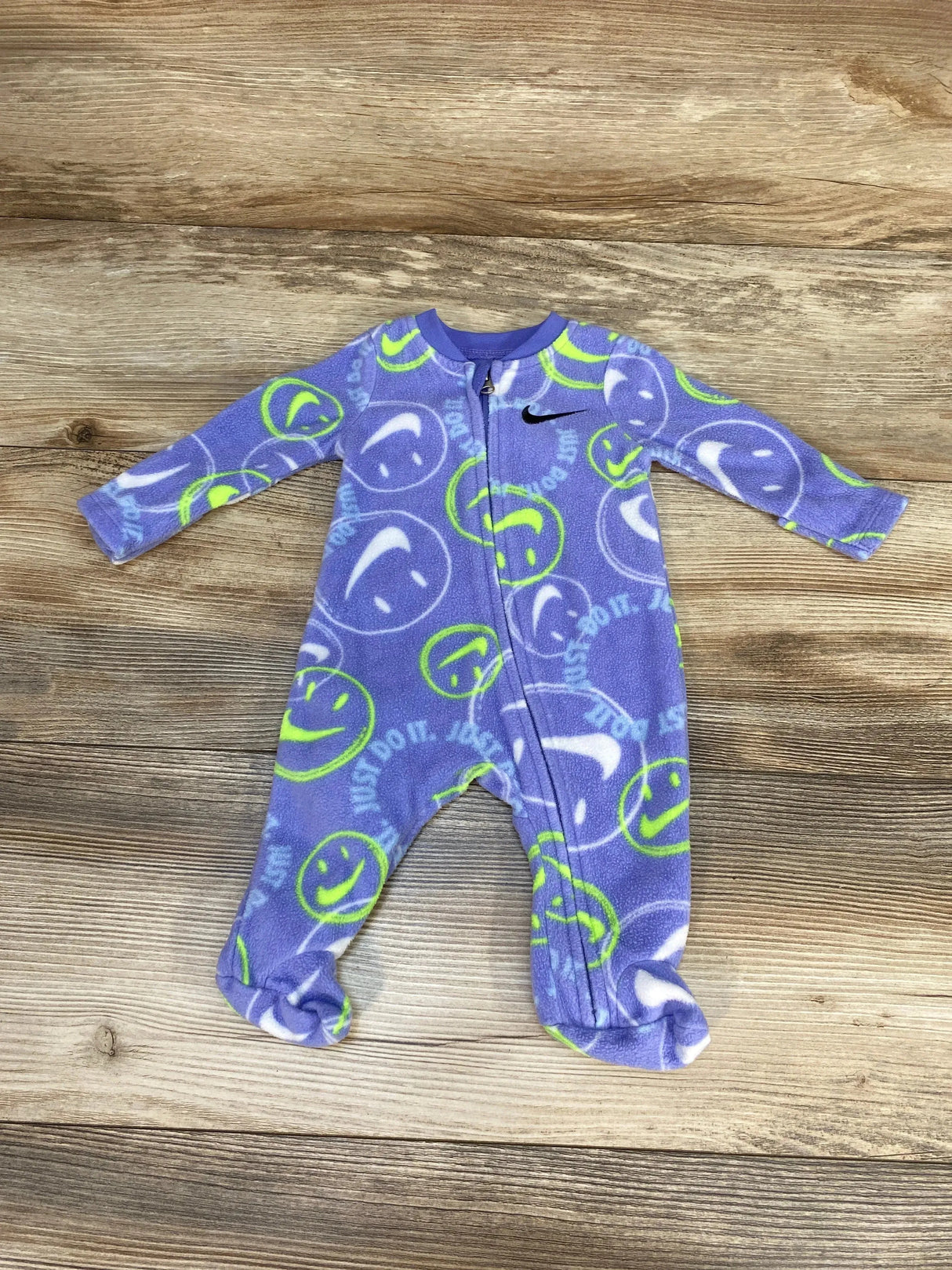 Nike Smiley Face Blanket Sleeper Purple sz Newborn