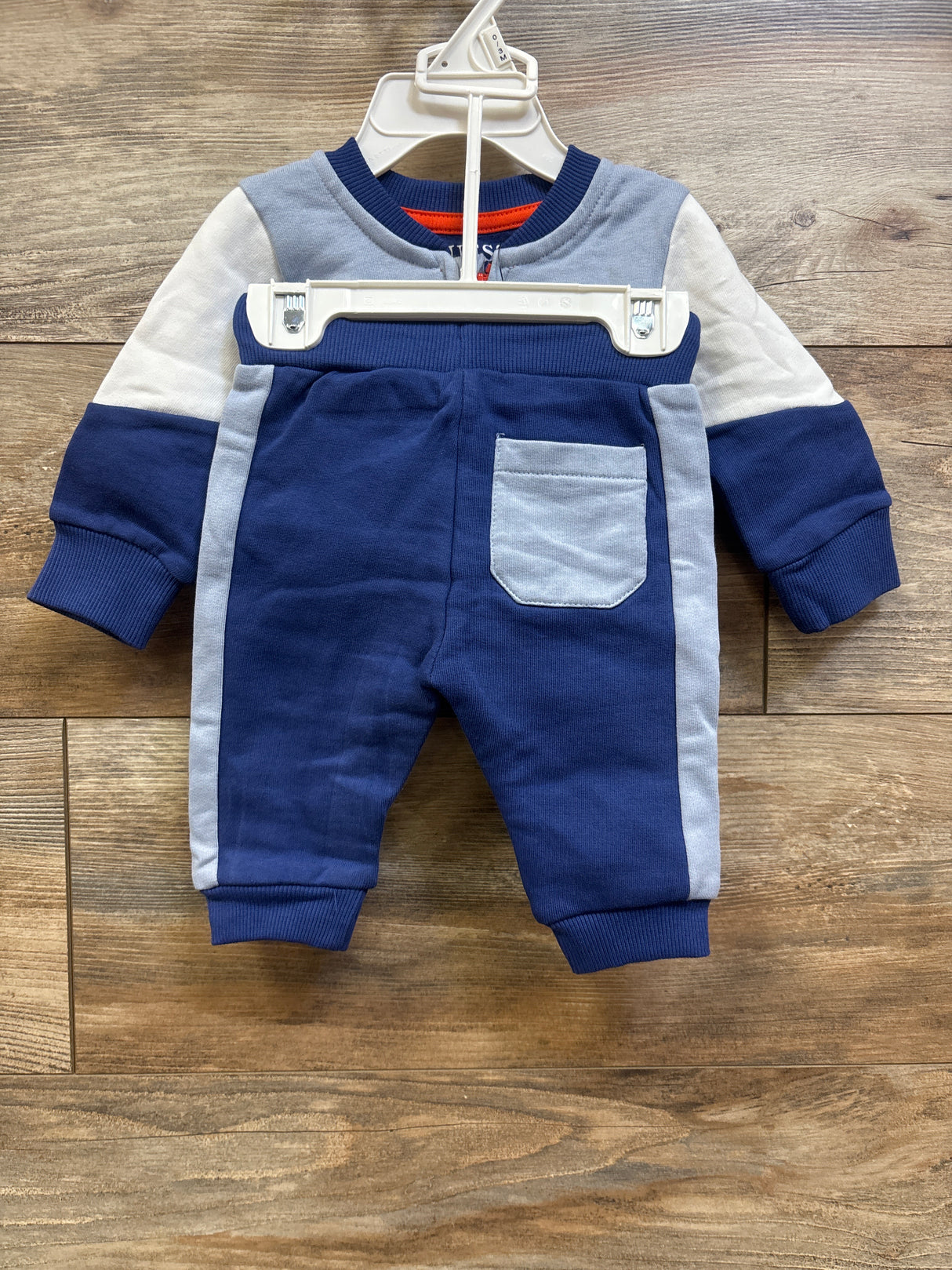 NEW Guess Baby 2pc Pullover Sweatshirt & Joggers Set Blue sz 0/3m
