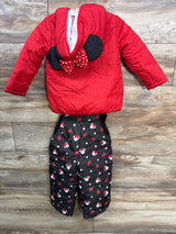 Disney Junior Minnie Mouse Puffer Snowsuit Red sz 3T