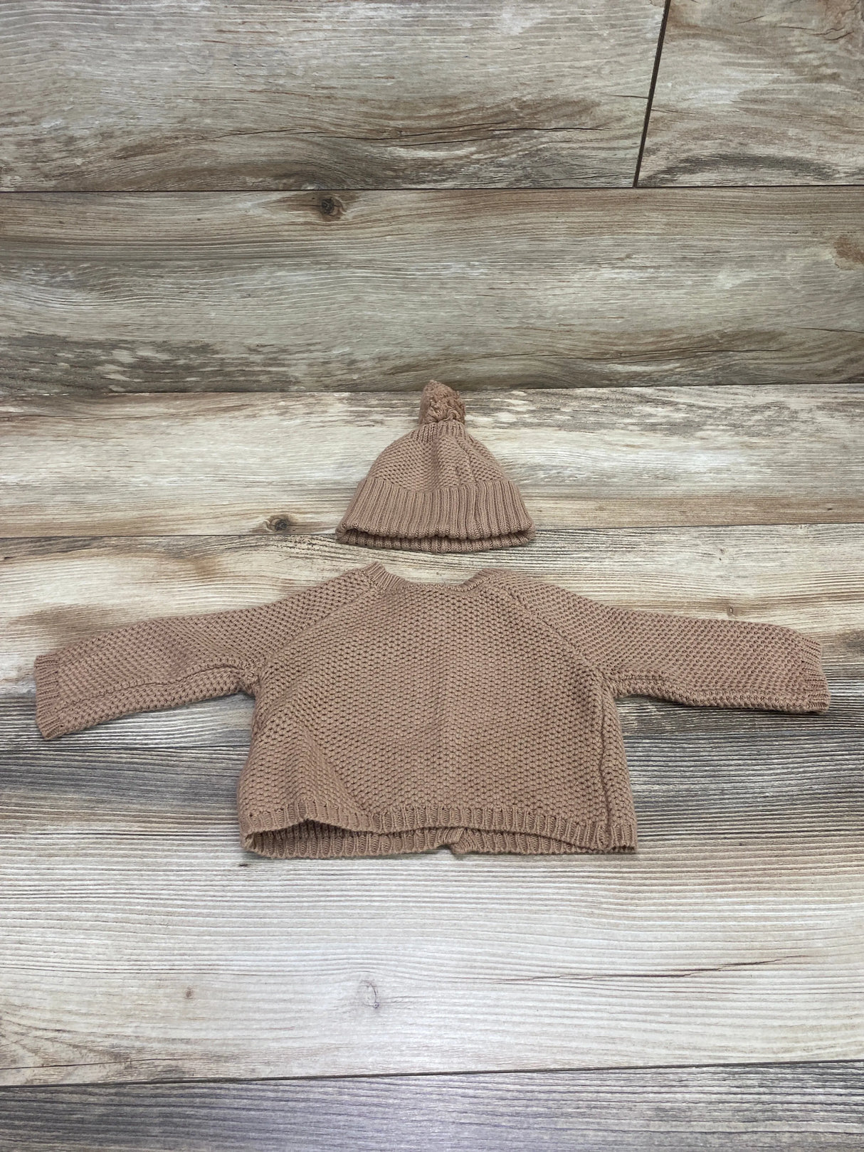 Cotton On Baby 2pc Cardigan & Beanie Brown sz Newborn