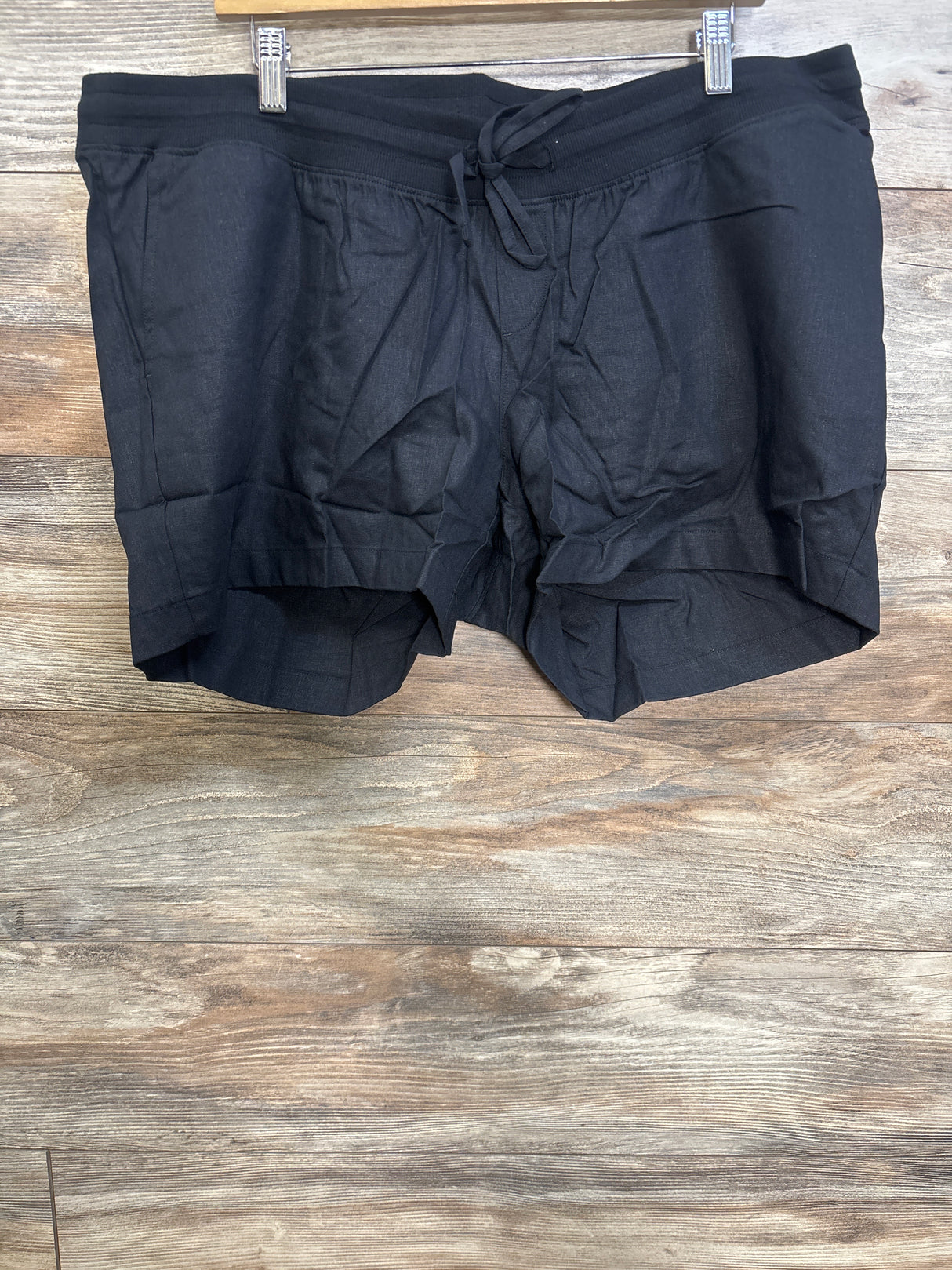 NWOT Gap Maternity Linen-Blend Shorts Black sz XL