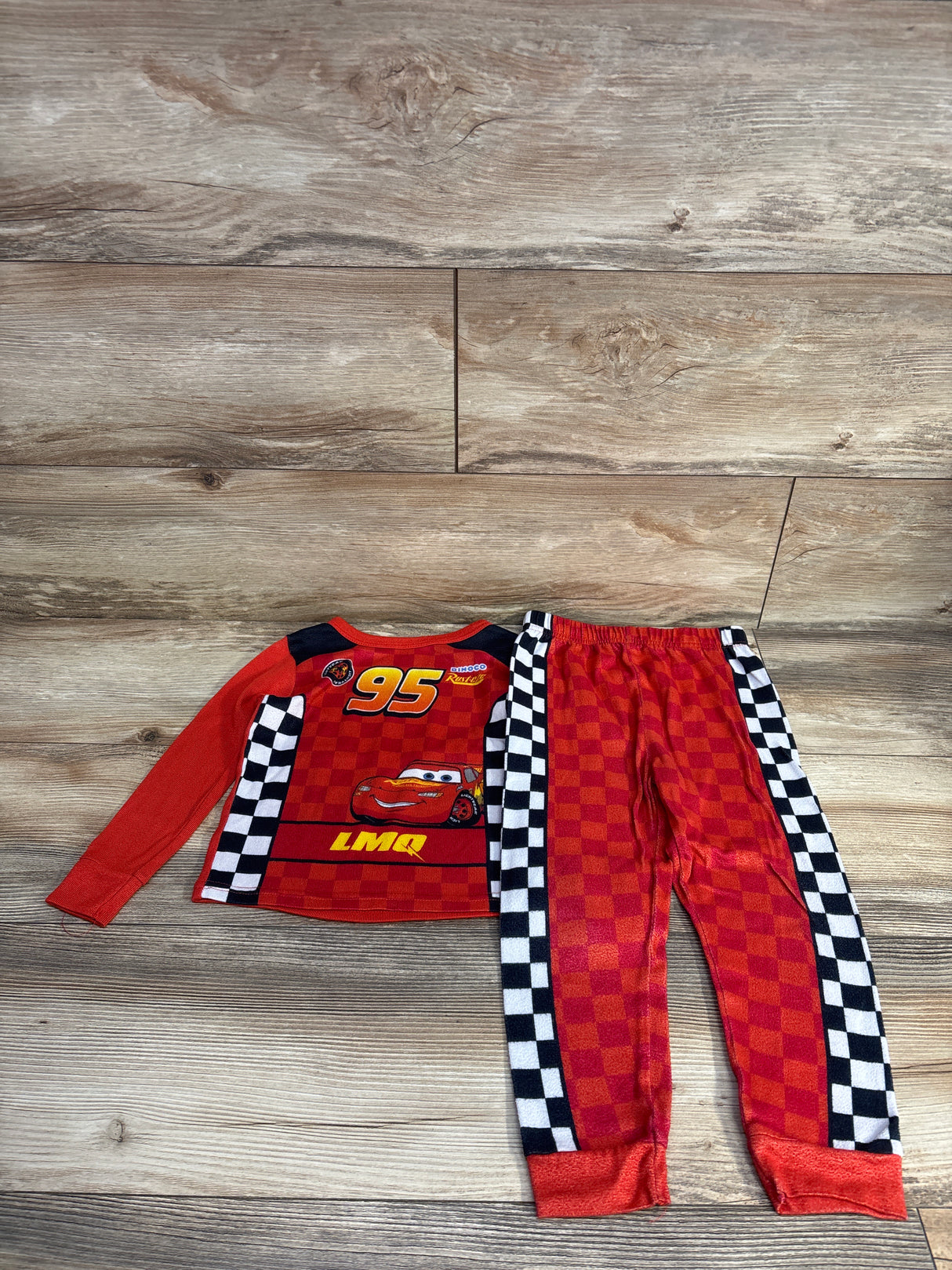 Disney Pixar 2pc Lighting McQueen Pajama Set Red sz 5T