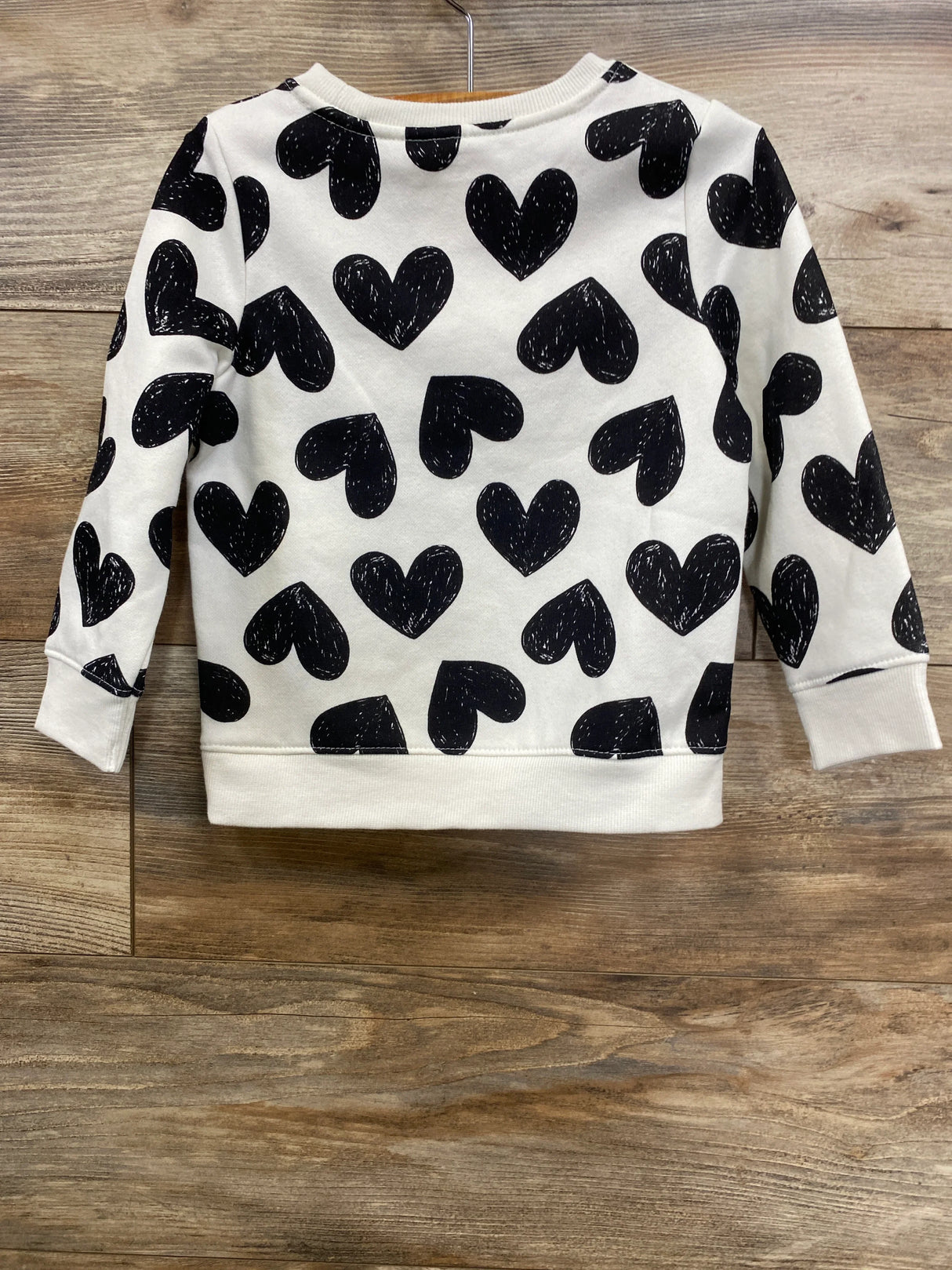 NEW Cat & Jack Heart Print Sweatshirt White sz 3T
