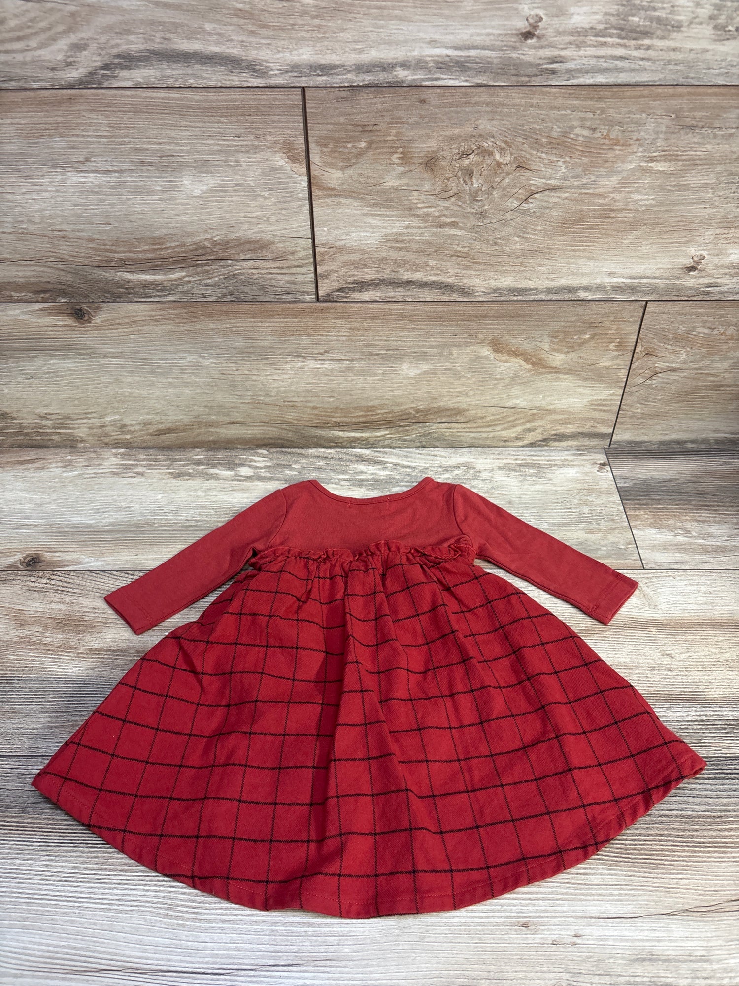 Greige Long Sleeve Bodysuit Dress Brick Red sz 3-6m