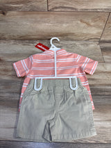 NEW Wrangler 2pc Button-Up Shirt & Shorts Set Pink sz 24m