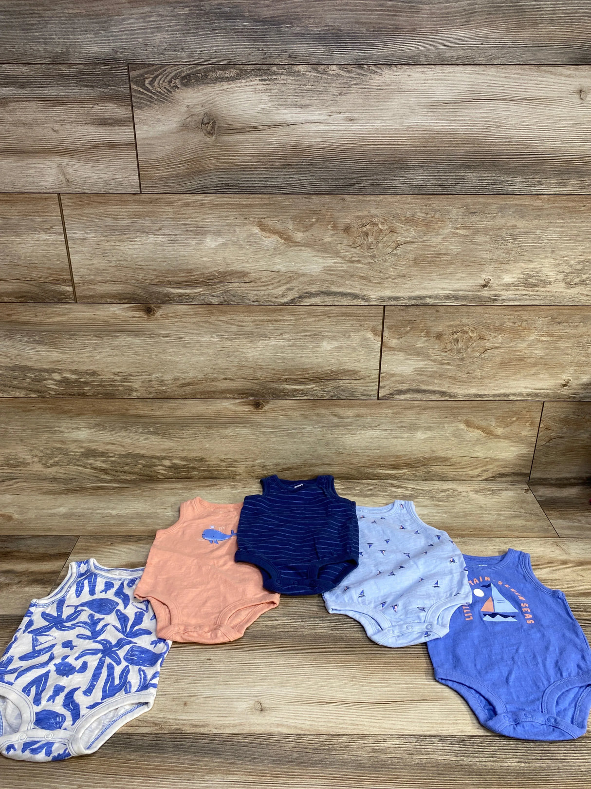 Carter's 5pk Tank Bodysuits Blue sz 6m