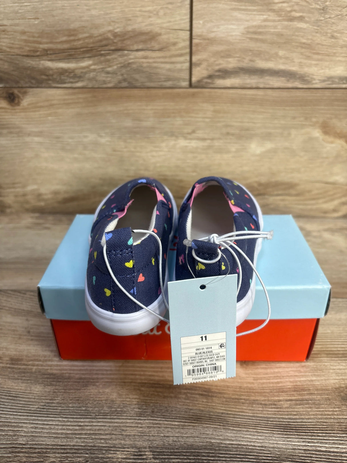 NEW Cat & Jack Alexus Heart Print Casual Sneakers Navy sz 11c