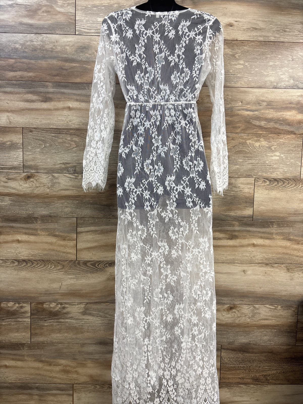 Maternity Lace V-Neck Photoshoot Dress White sz Small/Medium