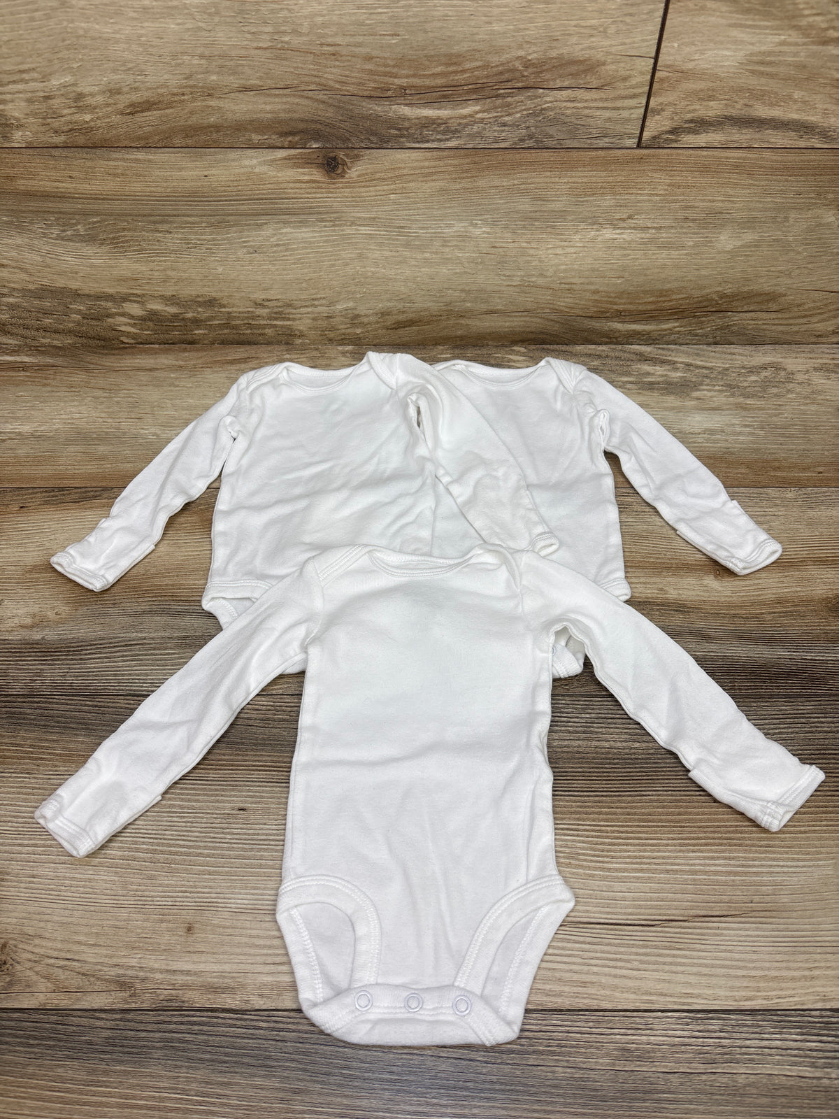 Child Of Mine 3pk Long Sleeve Bodysuits White sz Newborn
