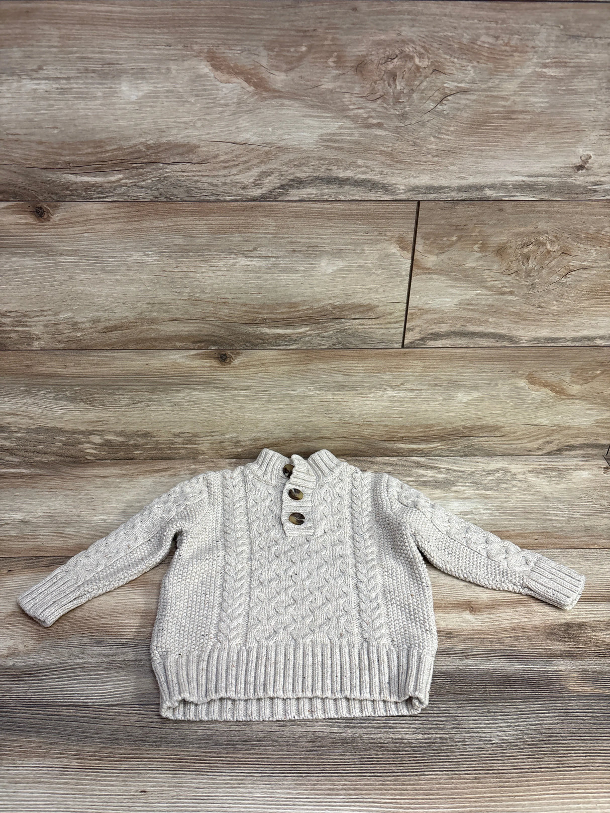 Cat & Jack Cable Knit Sweater Oatmeal sz 2T