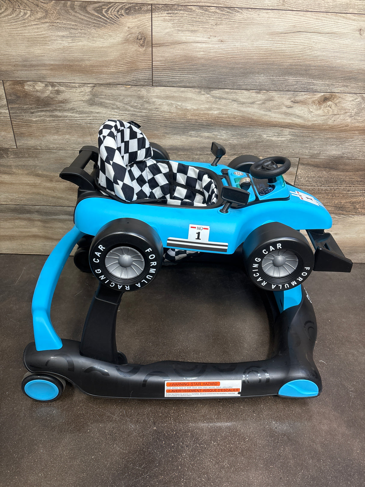 Baby Joy 4-in-1 Foldable Baby Activity Racecar Walker Blue