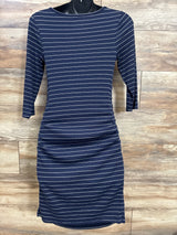 Isabel Maternity Striped Bodycon Dress Navy sz Small
