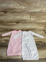 Simple Joys 2pk Gowns Pink/White sz 0-3m