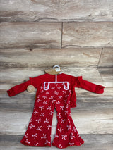 NEW Lila & Jack 2pc Bow Sweatshirt & Ribbed Bottoms Red sz 12-18m