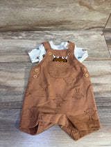 Pekkle 2pc Monster Bodysuit & Shortalls Set White sz 3m