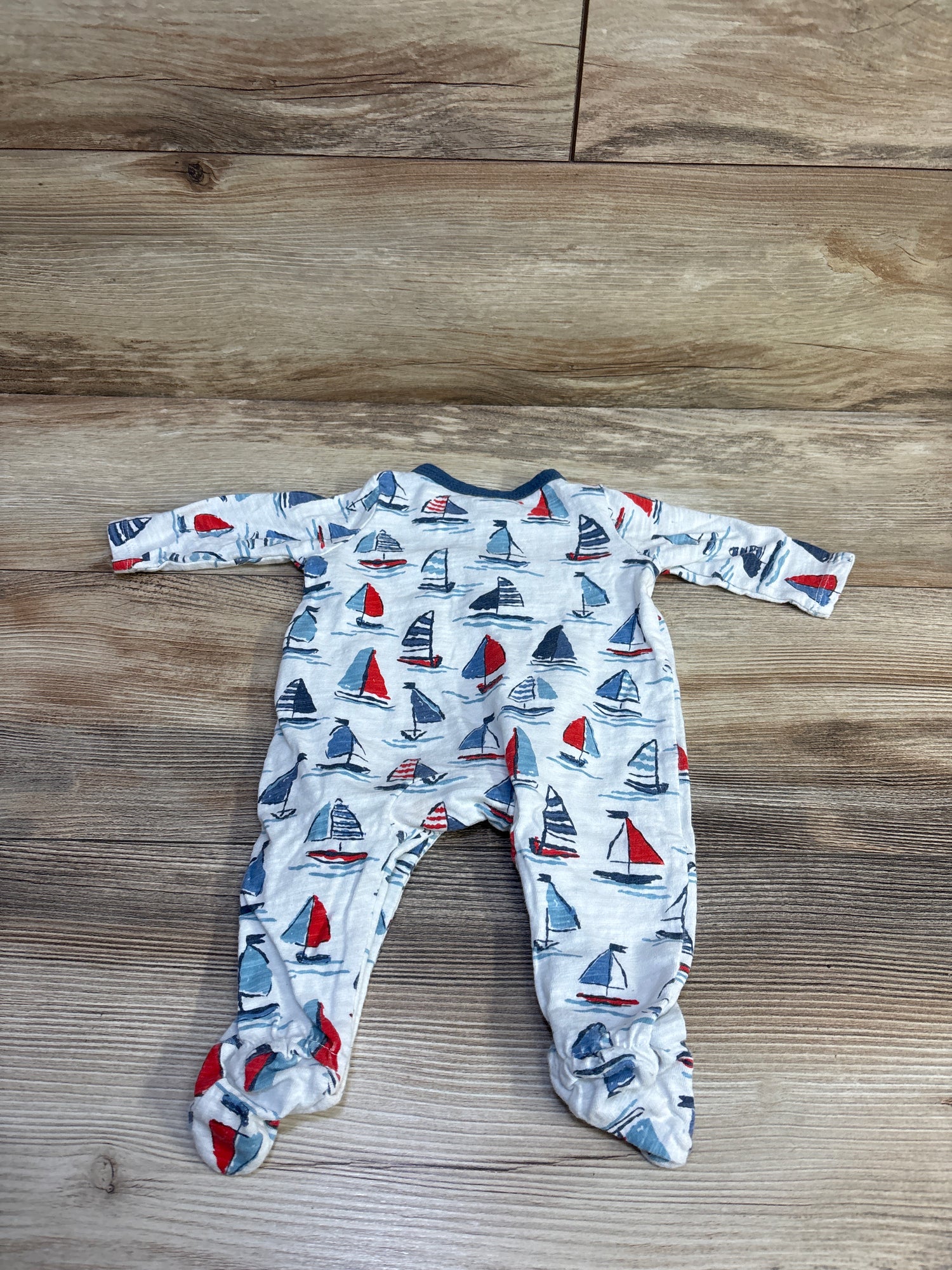 Mud Pie Henley Footed Coverall White sz 0-3m
