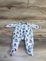 Mud Pie Henley Footed Coverall White sz 0-3m