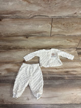 Le Top Bebe 2pc Little Dreamer Minky Dot Shirt & Bottoms Set Cream sz 0-3m