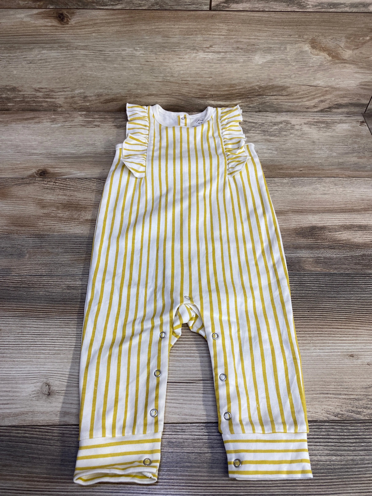 Pehr Striped Ruffle Romper White sz 12-18m