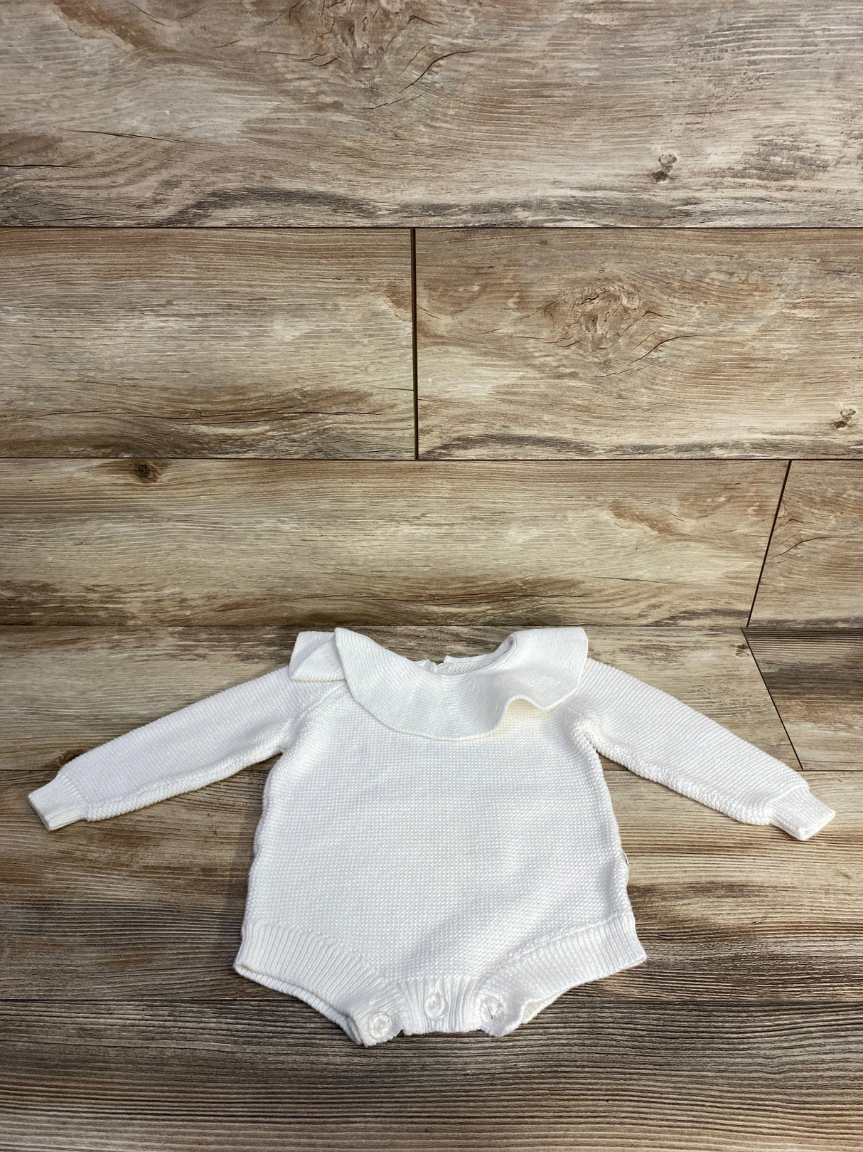 Angou Knit Peter Pan Collar Shortie Romper White sz 9-12m
