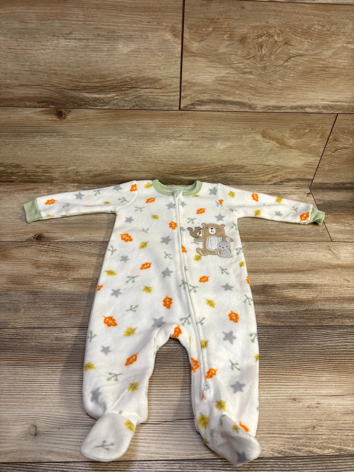 Front view of white koala baby blanket sleeper, size 3-6m, with zip front, long sleeves, footed legs, and koala applique