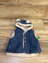 NEW Baby Gap Cozy Quilted Denim Bear Vest Blue sz 0-3m