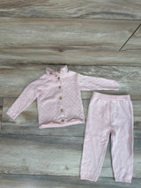 Rock A Bye Baby 2Pc Ruffled Cardigan & Pants Set Pink Sz 6-12m