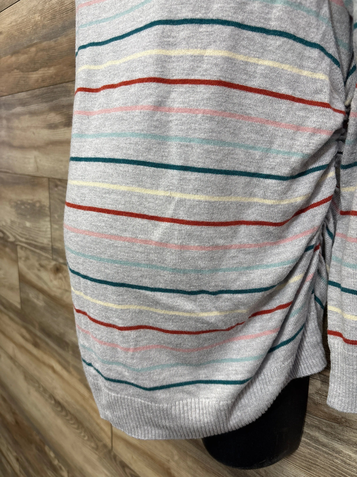 Isabel Maternity Striped Pull Over Sweater Grey sz Large