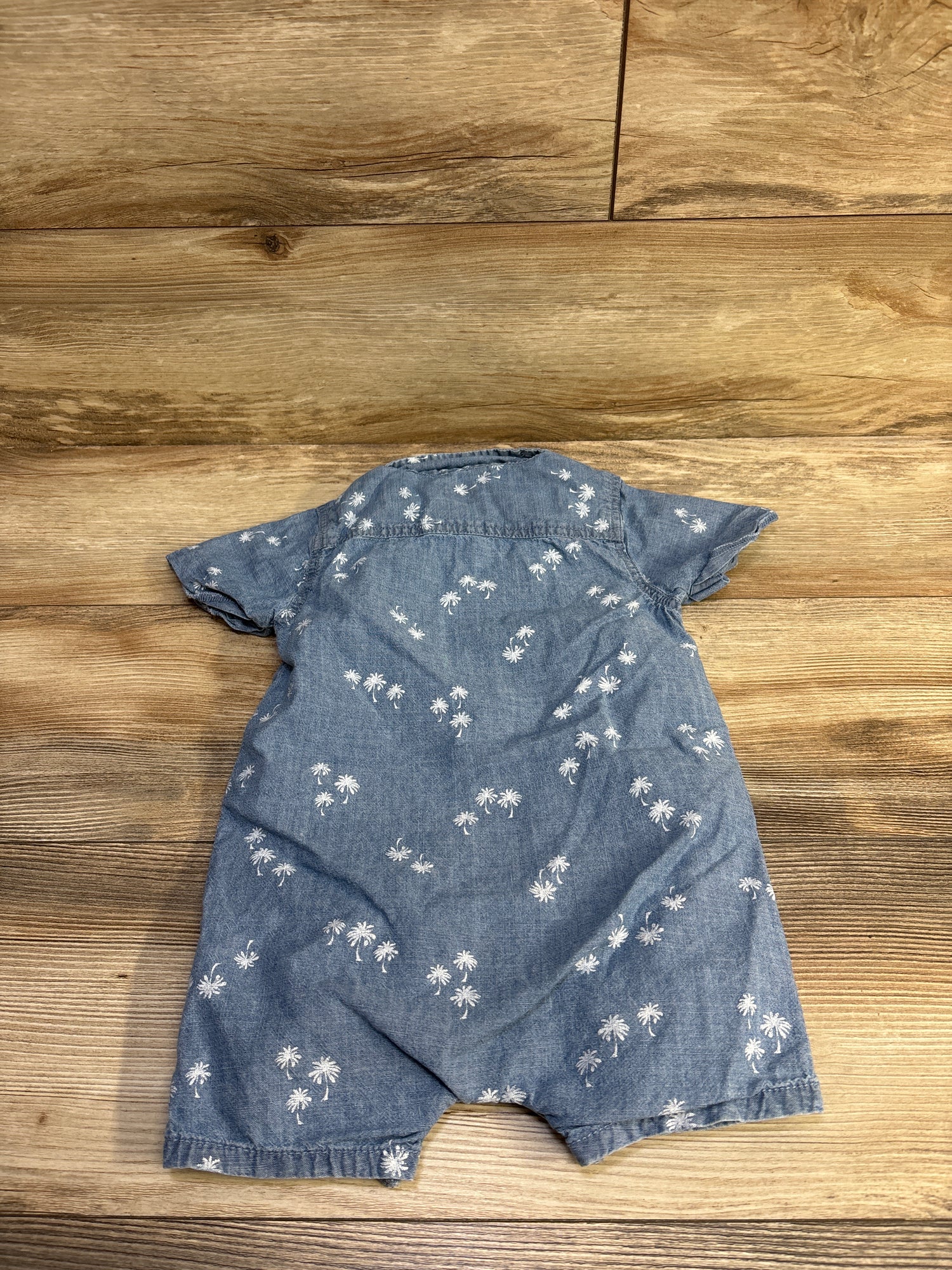 Oshkosh Chambray Polo Shortie Romper Blue sz 24m