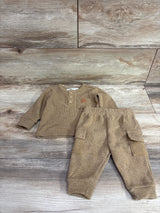 RZ by Rachel Zoe 2pc Knit Henley Shirt & Pants Set Tan sz 3/6m