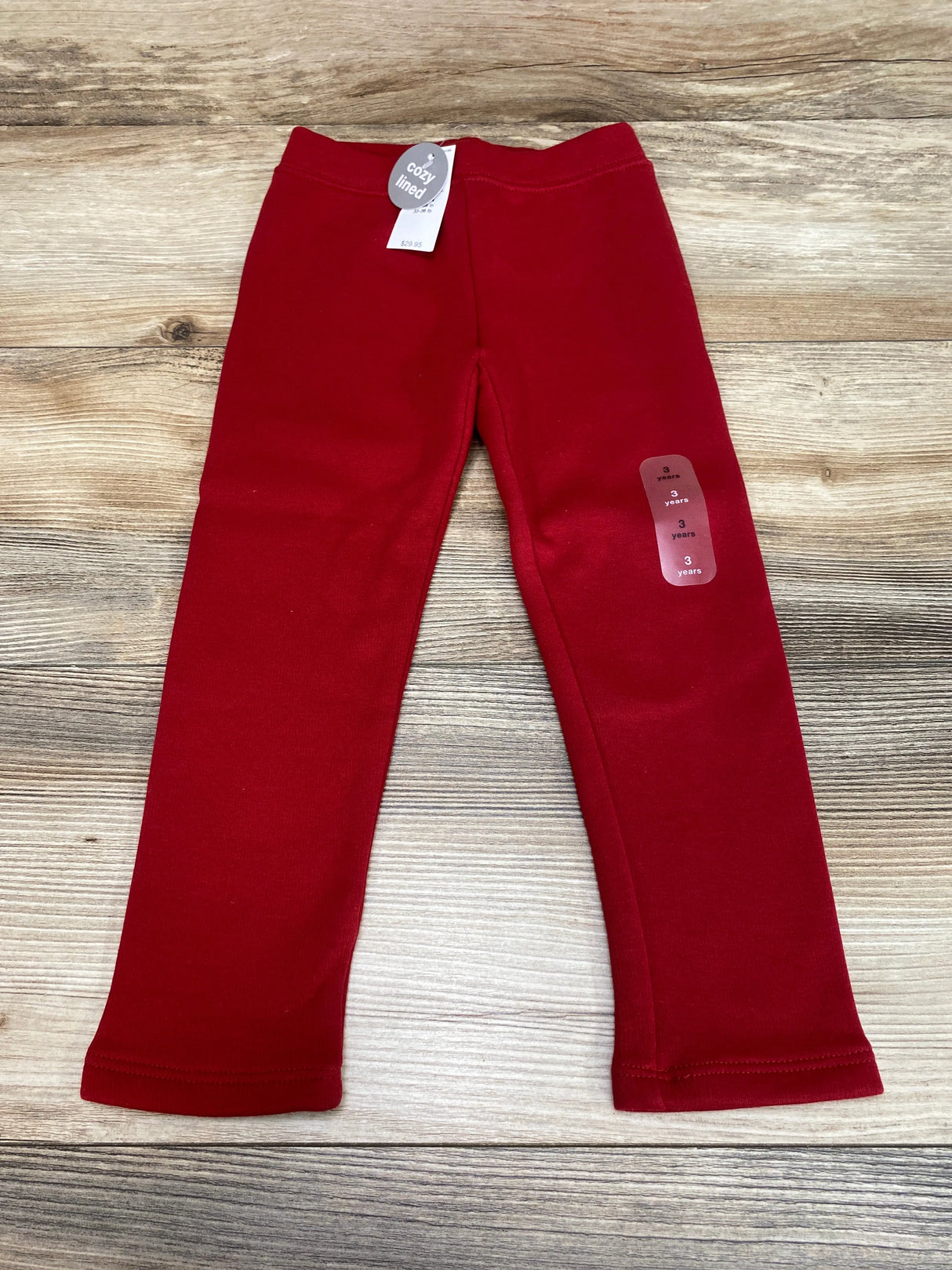 NEW Baby Gap Red Cozy Lined Leggings sz 3T