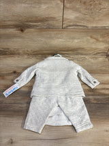 NEW Just One You 3pc Quilted Button Up Set Grey sz 3m